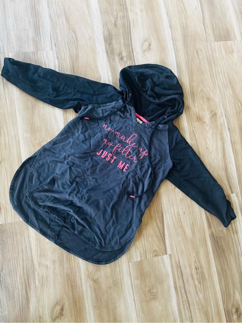 Maurices Black Kids Hoodie with Pink Script